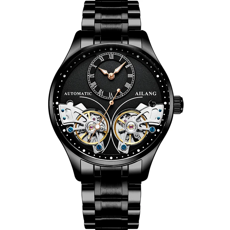 New Tech 2026 AI LANG Original Design Double Flywheel Automatic Mechanical Watch Leisure SUGESS Business Luxury Clock