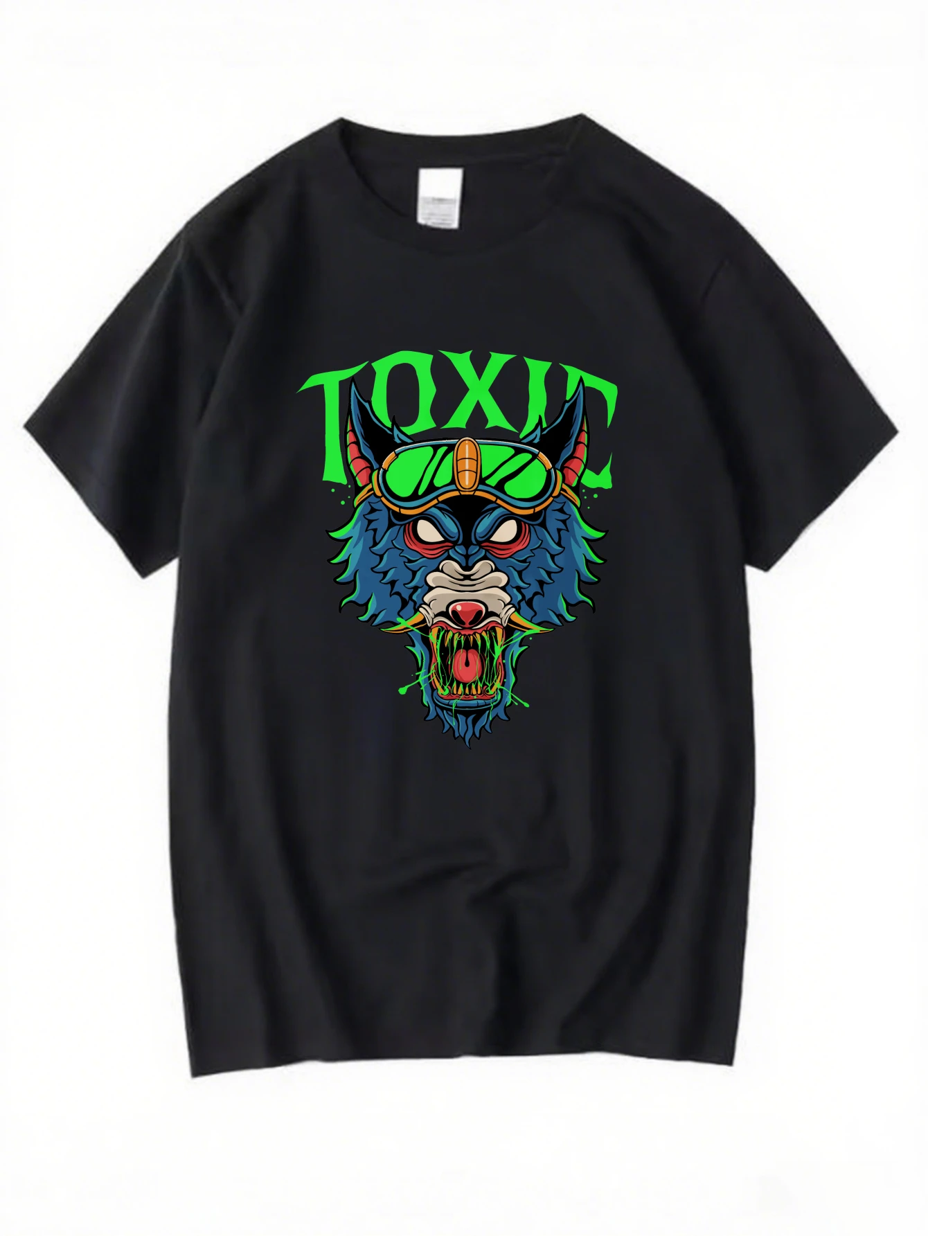 

Men's "Toxic" Skull T-Shirt Gothic Streetwear Casual Cotton Tops