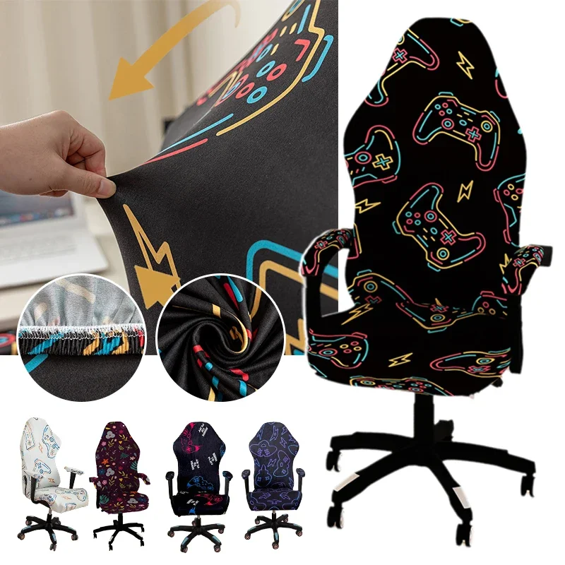 

Gaming Chair Cover Elastic Stretch Universal Fit for Rotating Lift Office Soft Armchair Slipcovers with Anti-Slip Design