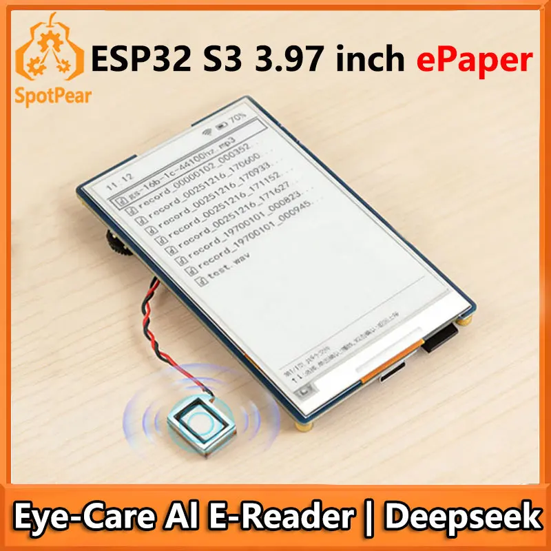 

Плата разработки ESP32-S3 AI с 3,97-дюймовым экраном e-Paper Ink, дисплей 800 × 480, 3,97 дюйма, AIoT, встроенный микрофон, Deepseek