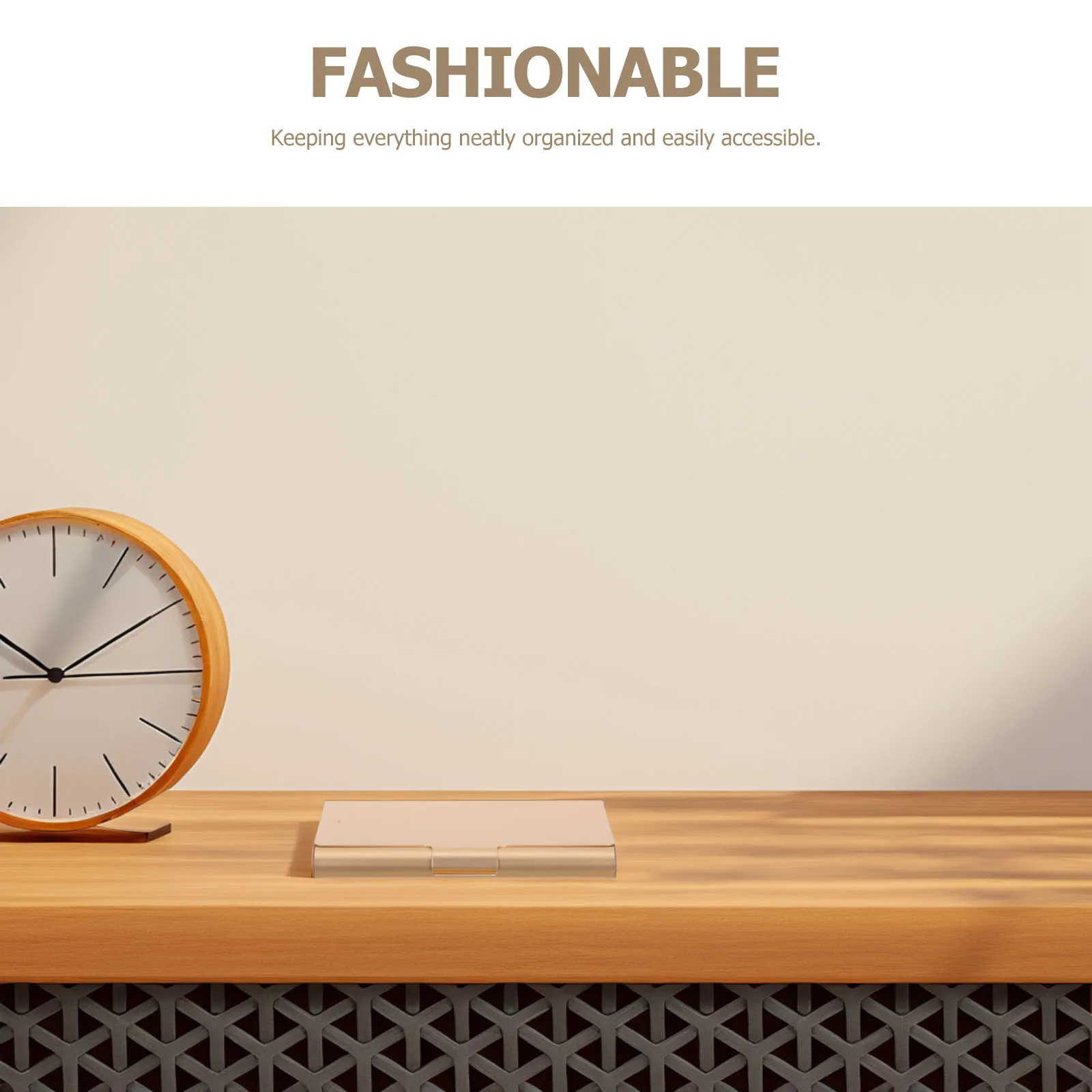 Aluminum Alloy Business Box Metal Holder Protector Case Compact Portable Storage Office Use Large Capacity Card Storage Box