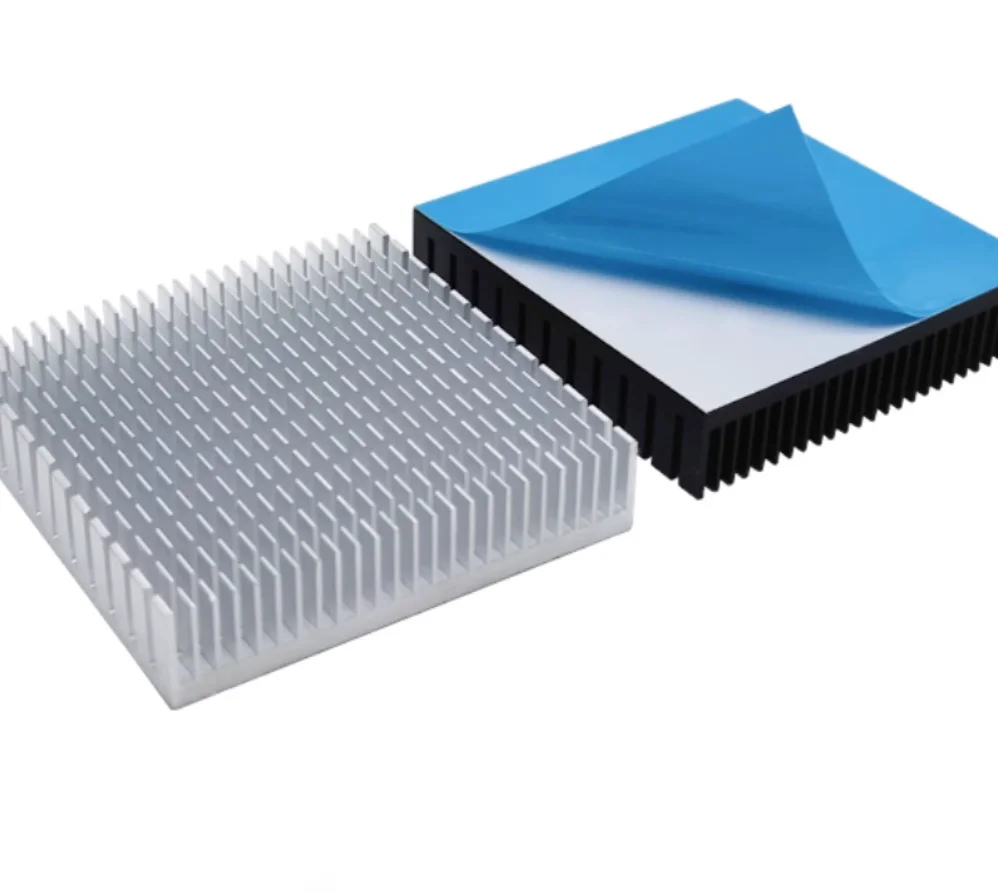 

2pcs Aluminum heat sink 60*60*13MM motor power radiator close tooth heat sink block with glue black comb type