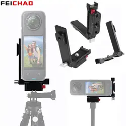 X4 Detachable Quick Release L Bracket Cold Shoe Mount Adapter for Insta360 X3 X2 Action Camera Vertical Horizontal Tripod Holder