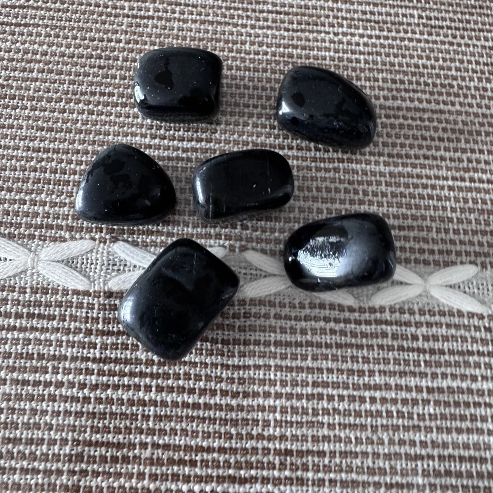 Wholesale 4pcs/lot Natural Black Obsidian Tumbled Stone Bead,Semi-Precious Gemstone Loose stone For Deceration 20-26mm