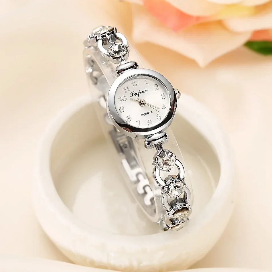 Reloj de pulsera de diamantes de imitación de aleación para mujer, reloj de diamantes de lujo para mujer, reloj de pulsera de cuarzo informal, nuevo