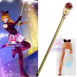 70CM Haneoka Meimi Staff Cane Mysterious Thief Saint Tail Cosplay Weapon Props Halloween Christmas Party Accessory Wig