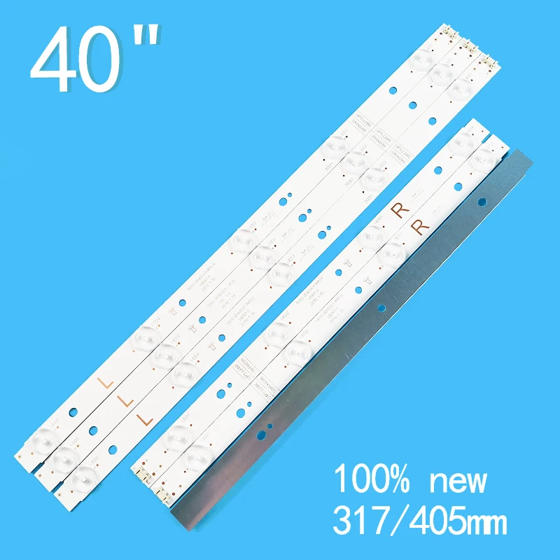 Lote de 6 unidades de luces LED 3L + 3R para TV LCD de 40 pulgadas, 4 + 5LEDs, 3V, 5800-W40001-LP00 RP00 40LES76T2 V400HJ6-PE1 40LE7120 40LE5120