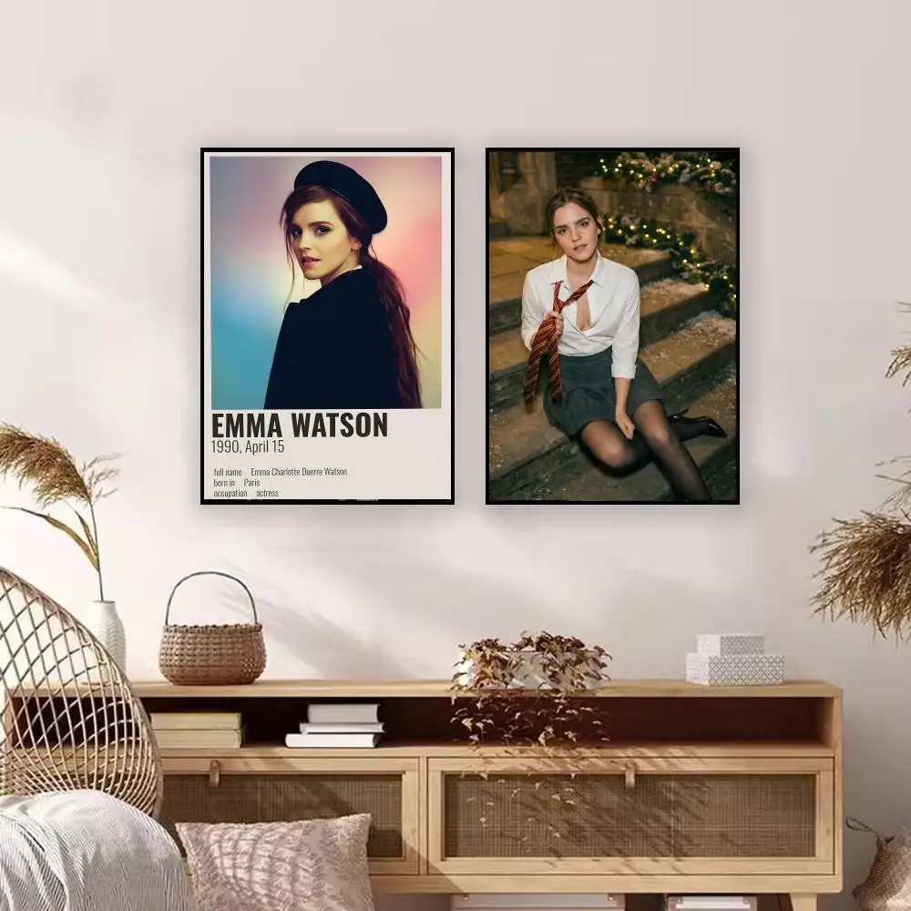 Celebrity E-Emma Watson Poster Premium Art Wall Decor, Simple Ornament for Living and Leisure Areas