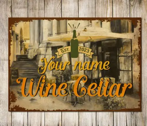 Personalised Vintage The Romano's Wine Cellar Retro  Signs Decor Metal Plaque