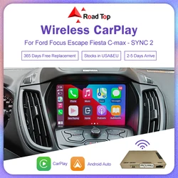 Road Top Wireless CarPlay for Ford Focus Escape Fiesta Cmax Android Auto Screen Upgrade Radio Multimedia Player BT Navigation