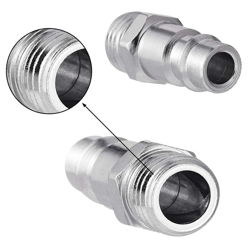 10 Pcs Air Line Hose Euro Connectors, Hose Compressor Fittings 1/4-Inch BSP Thread Quick Release Connector Fittings Set