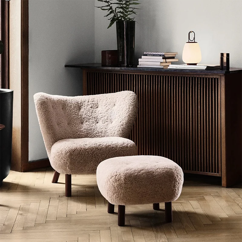 

Customizable Creative Mid Century Leisure Style Living Room Chair With Wood Leg Single Seater Fabric Sofa Sedie Da Soggiorno Hom