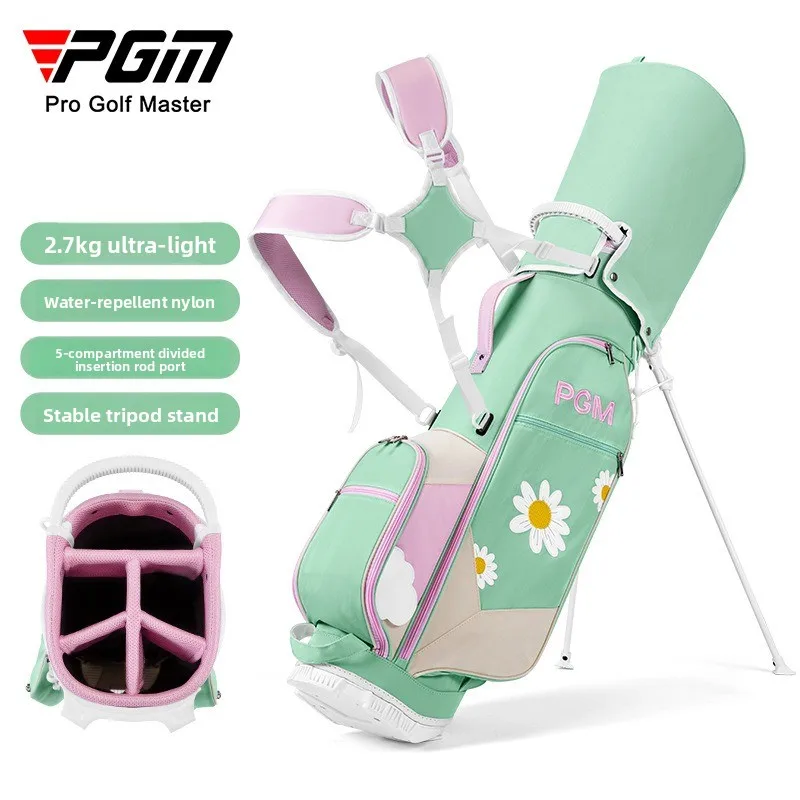 PGM Women Golf Stand Bag 5 Grid Club Holder Shoulder Strap Lightweight Bracket Golf Bag Ladies Cart Bag