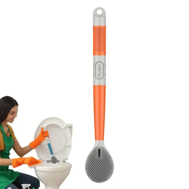 Silicone Toilet Brush Refillable Dispenser Effortless Cleaning Deep Clean Scrubber With Flexible Head Bathroom Accessories