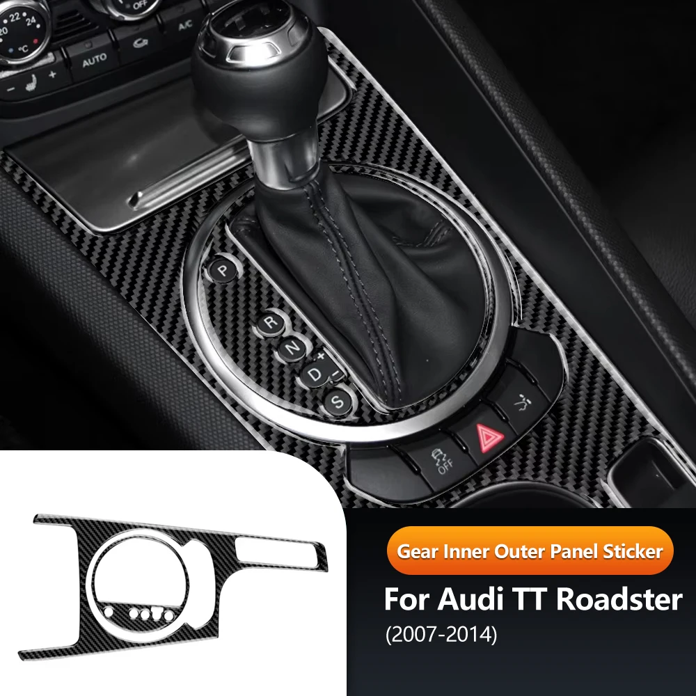 

For Audi TT 2007-2014 TT8J Real Carbon Fiber Gear Shift Panel Cover Interior Center Console Frame Trim Car Styling Accessories