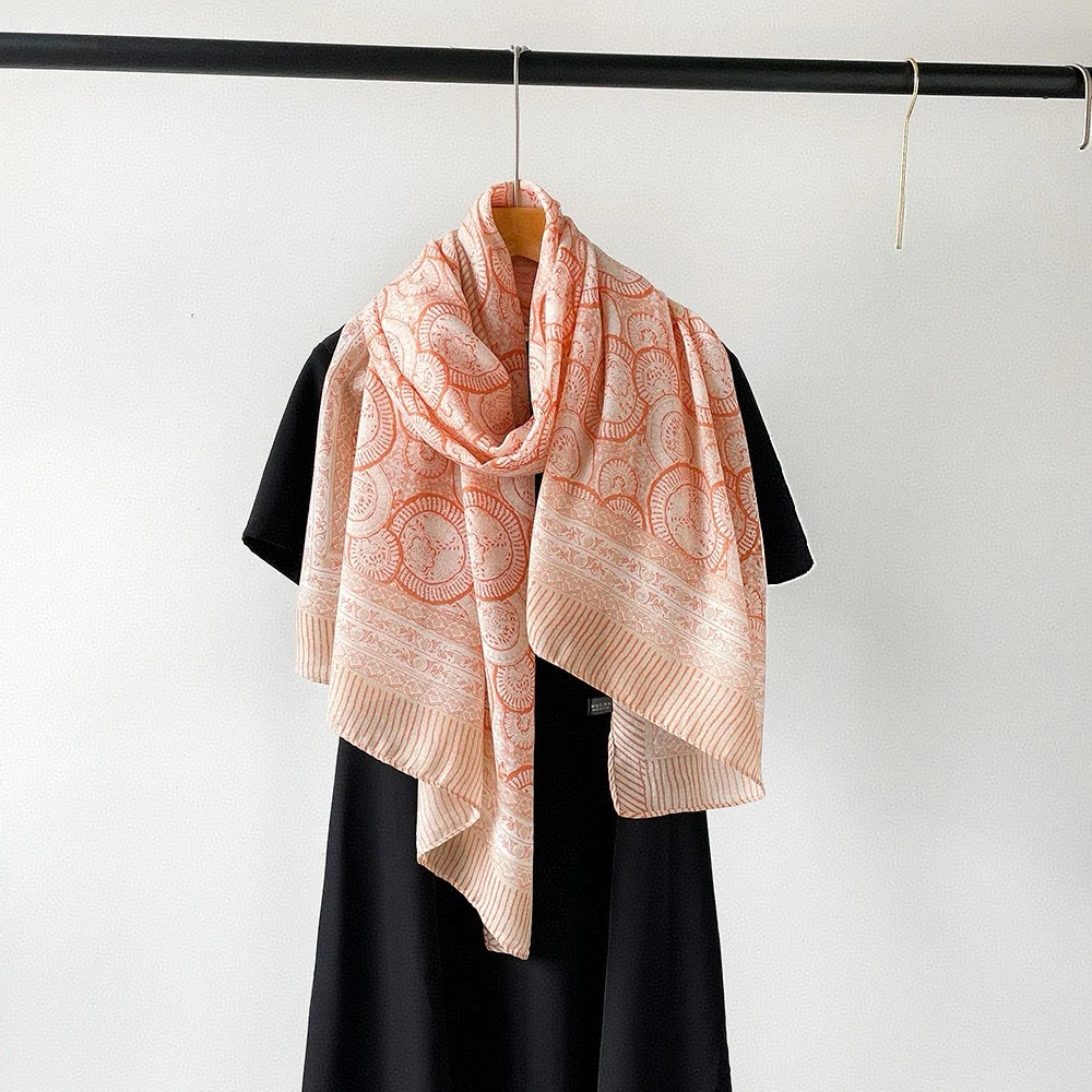 

Fashion Cotton Linen Scarf Soft Bohemia Style Shawl Solid Color Smooth Sunscreen Headscarf Women