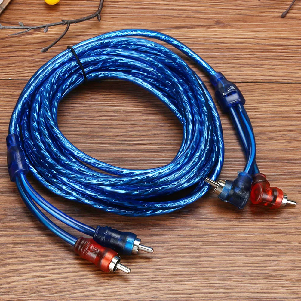 Car Audio Amplifier Cable for Home Cinema Digital Stereo Hi-Fi System 2 RCA to 2 RCA Plug Audio Cable image 2