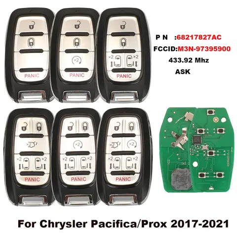 jingyuqin ASK 433.92MHz PCF7953M/Hitag AES/4A chip For Chrysler Pacifica Prox 2017-2021 FCC ID: M3N97395900 P/N:68217827AC