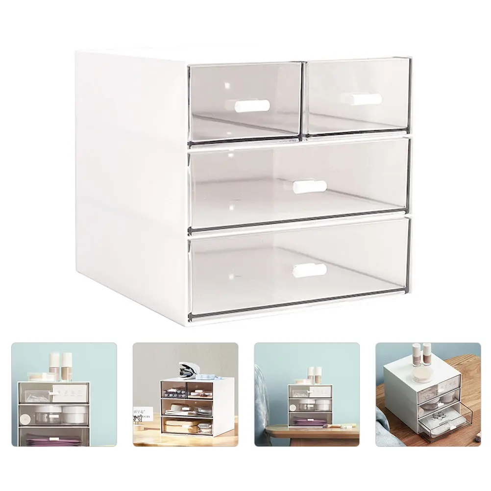 

1pc Makeup Box Container Desktop Organizer Drawer Organizer Drawer PP Material Multi-layer Design For Cosmetics Stationery