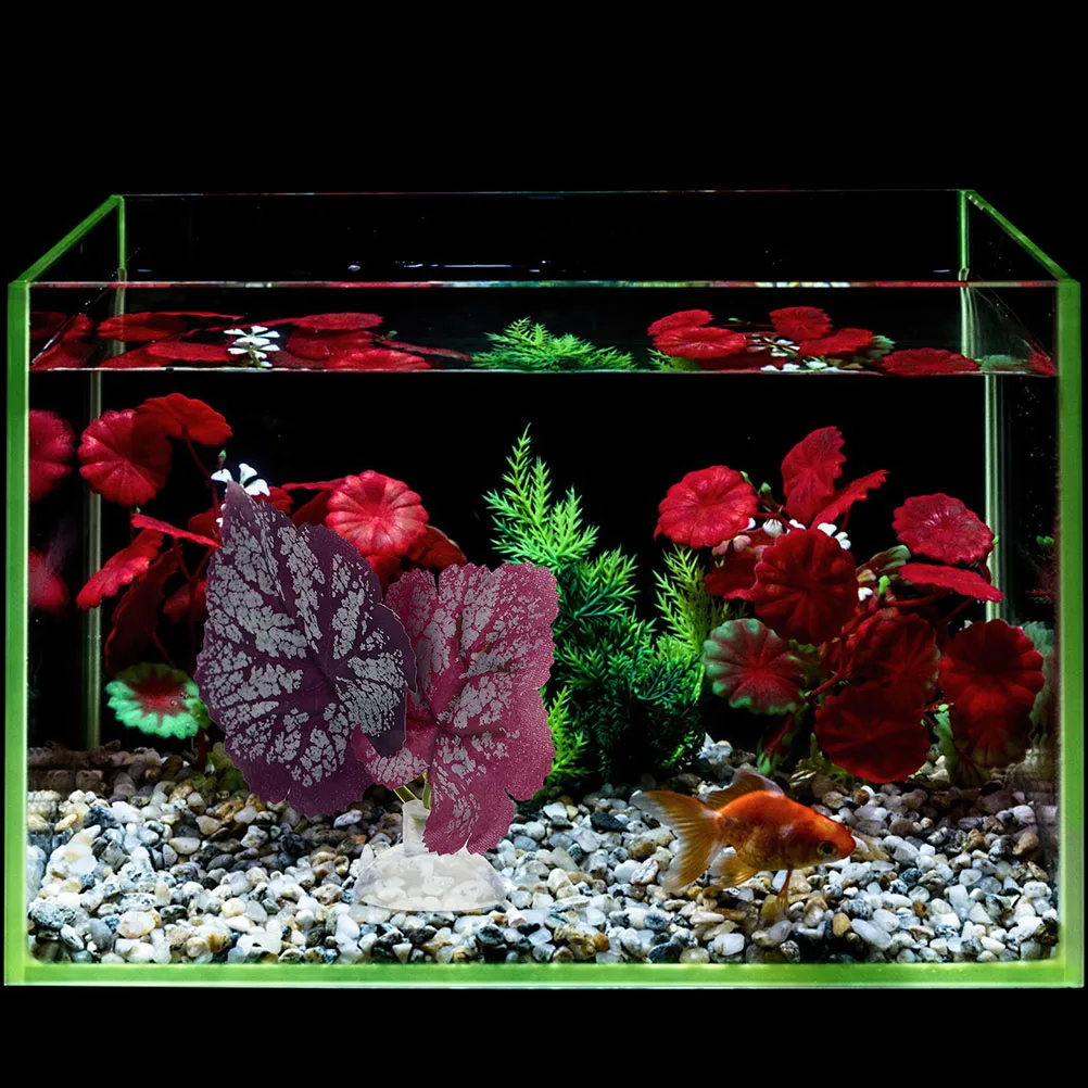 

4pcs Aquarium Leaf Hammock Betta Fish Tank Accessories Plastic Plants Suction CupsWaterBed Resting Habitat Decor