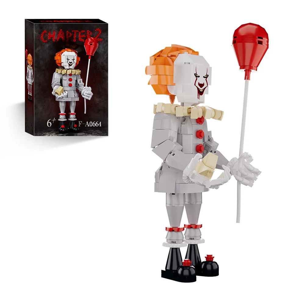 Gobricks moc halloween coringas filme de terror figura pennywises tijolos coringas ressurreados blocos de construção brinquedos para crianças presente natal