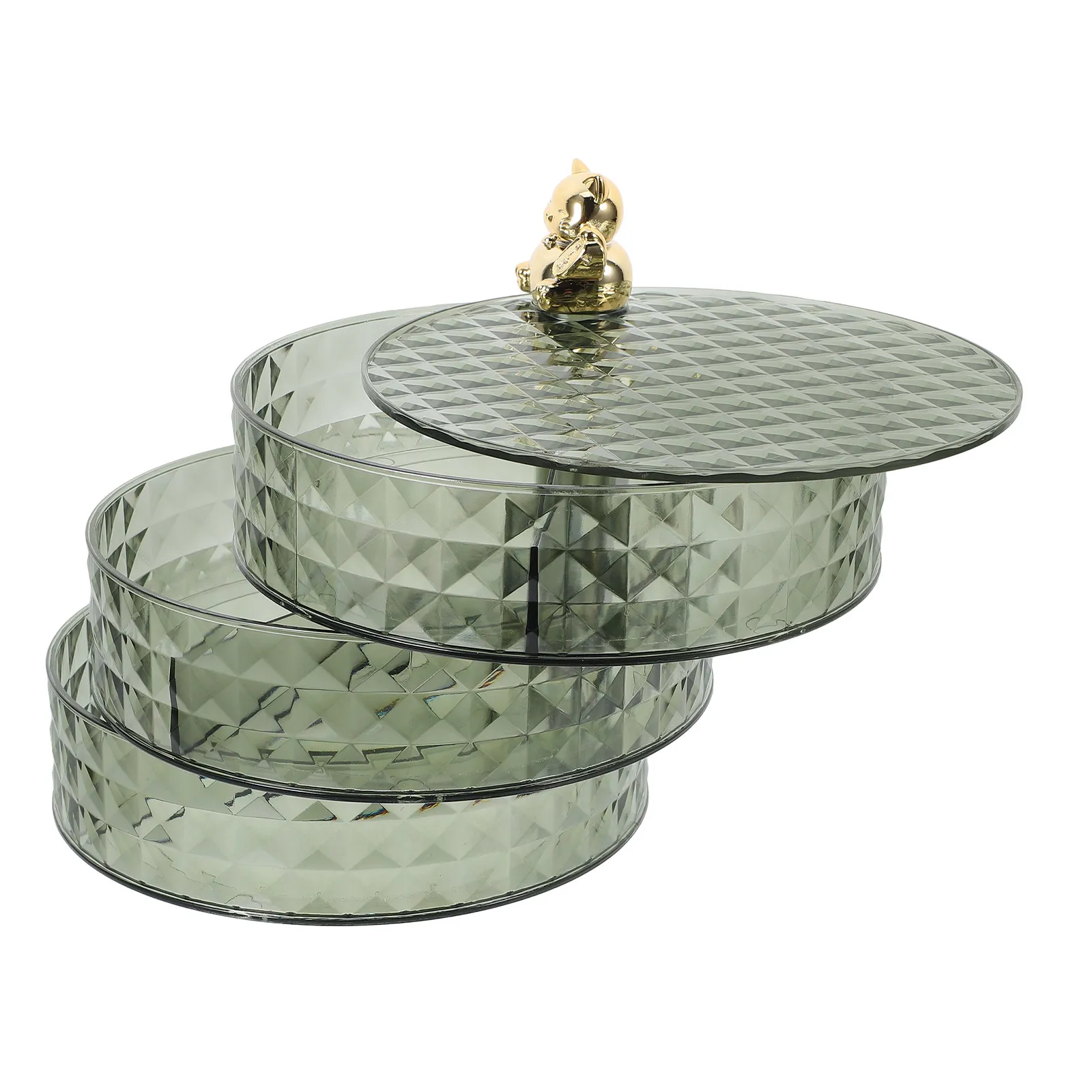 

3-Layer Rotating Jewelry Box Multi-Compartment Storage Case For Earrings Necklaces Bracelets Trinket Organizer Desktop Holder
