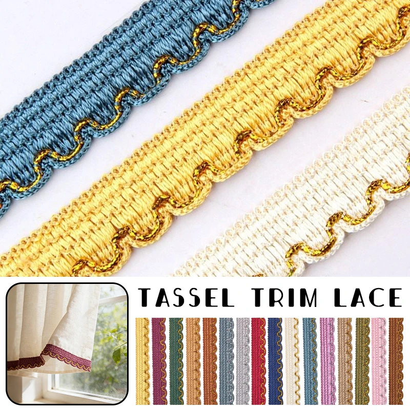 

11.5m Handmade Tassel Lace Trim Edge Curtain Sofa Furniture 2cm Braided Lace Ribbon Diy Upholstery Home Decor Accessories