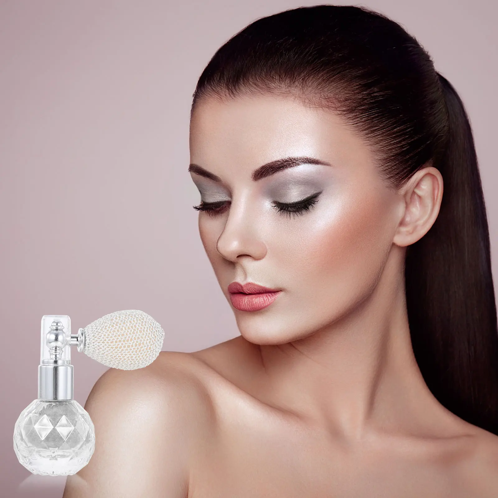

Body Powder Glitter Spray Bottle Sprayer Perfume Bottles for Hair Silver Highlighter Travel