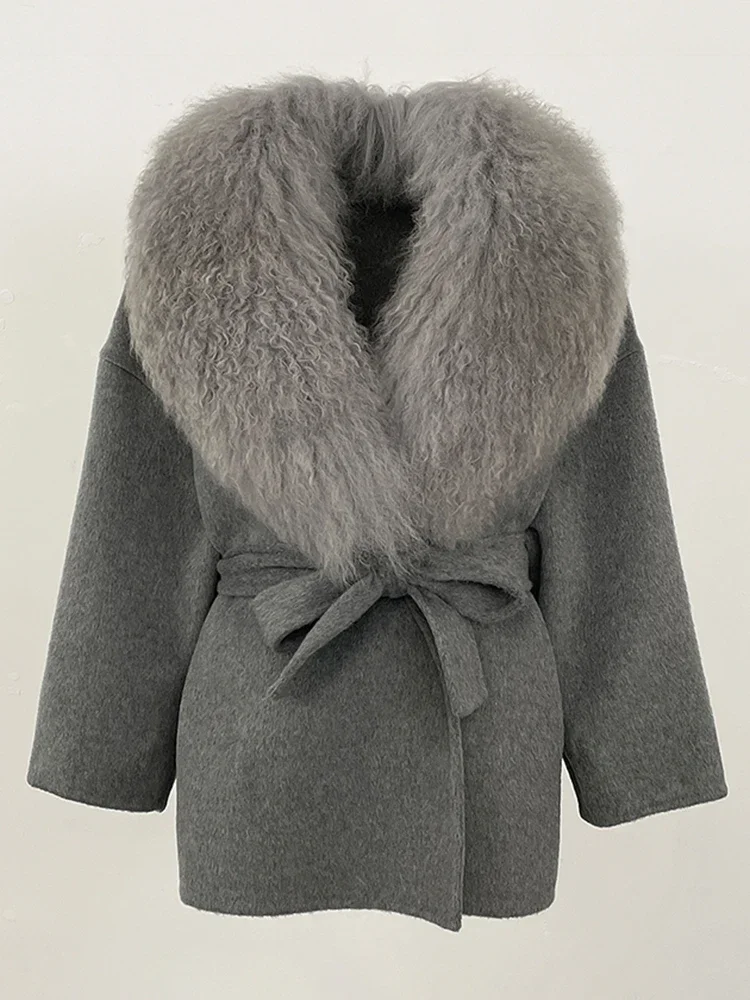 ملابس شتوية جديدة لعام 2025 معطف فرو حقيقي للسيدات على الموضة منغوليا الطبيعية سترة صوفية من فرو الأغنام ملابس صوف للسيدات