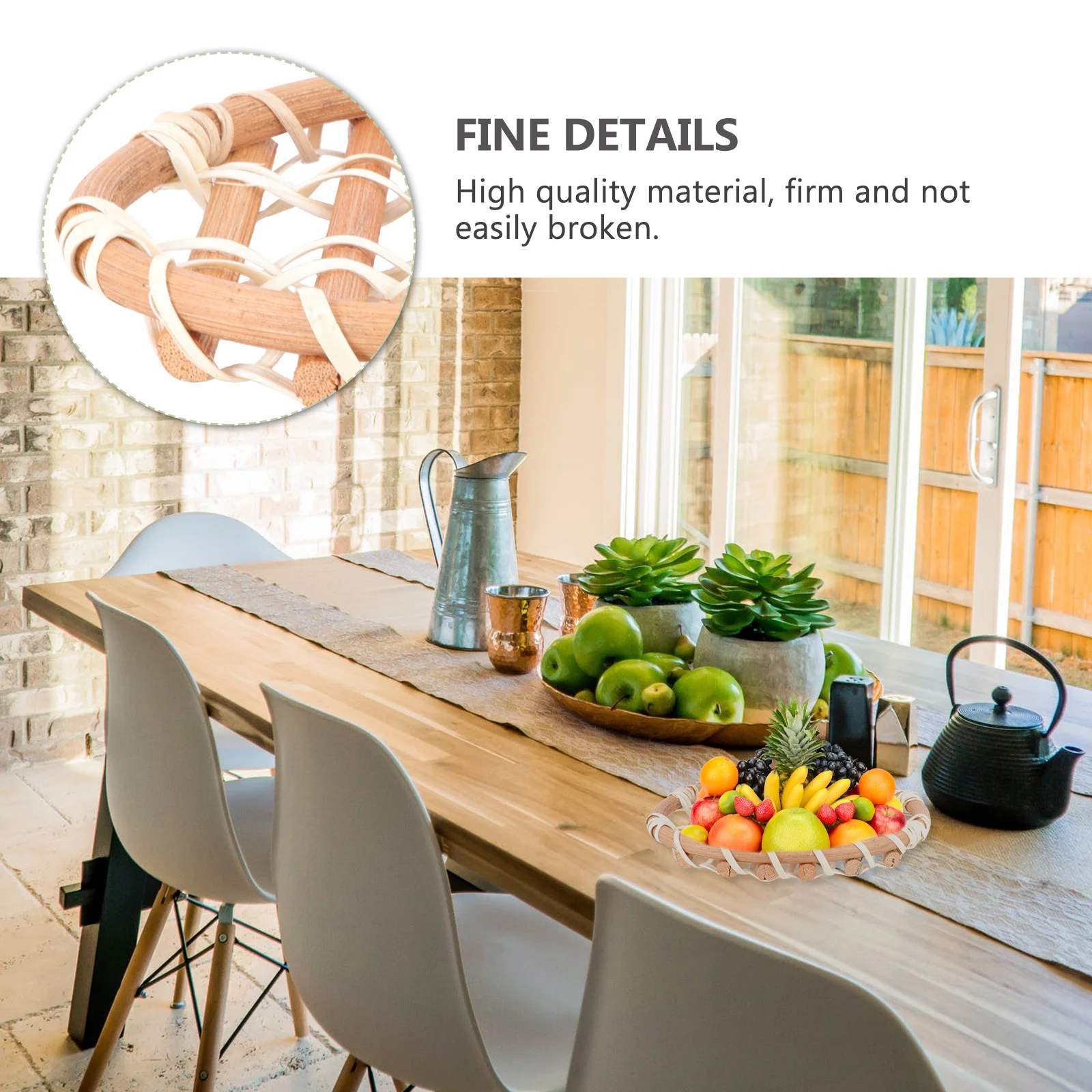 

1Pcs White Rattan Woven Heat Resistant Eat Mat Round Straw Coaster Kitchen Table Protector Cup Mats Handmade Coasters