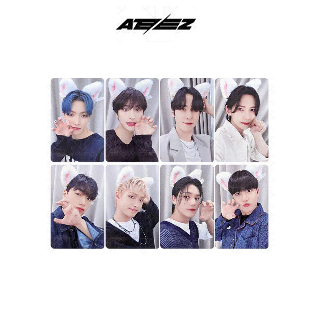 8Pcs/Set KPOP ATEEZ THE WORLD EP.2 OUTLAW Makestar Photocards San Wooyoung Jongho Selfie Lomo Cards ATINY Fans Collection Gifts