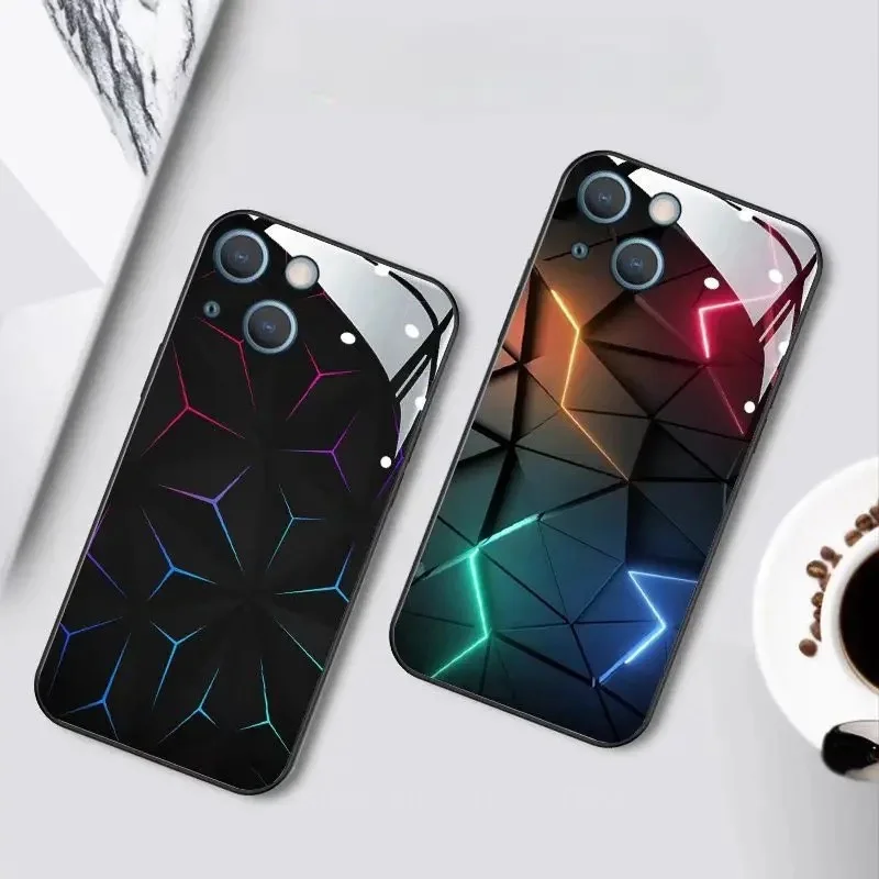 Machine PCBA Design LED Light Phone Case For Xiaomi Redmi Note 8 9 10 10s 11 12 Mi 11T POCO X3 NFC X5 Pro F4 Flash Glass Cover