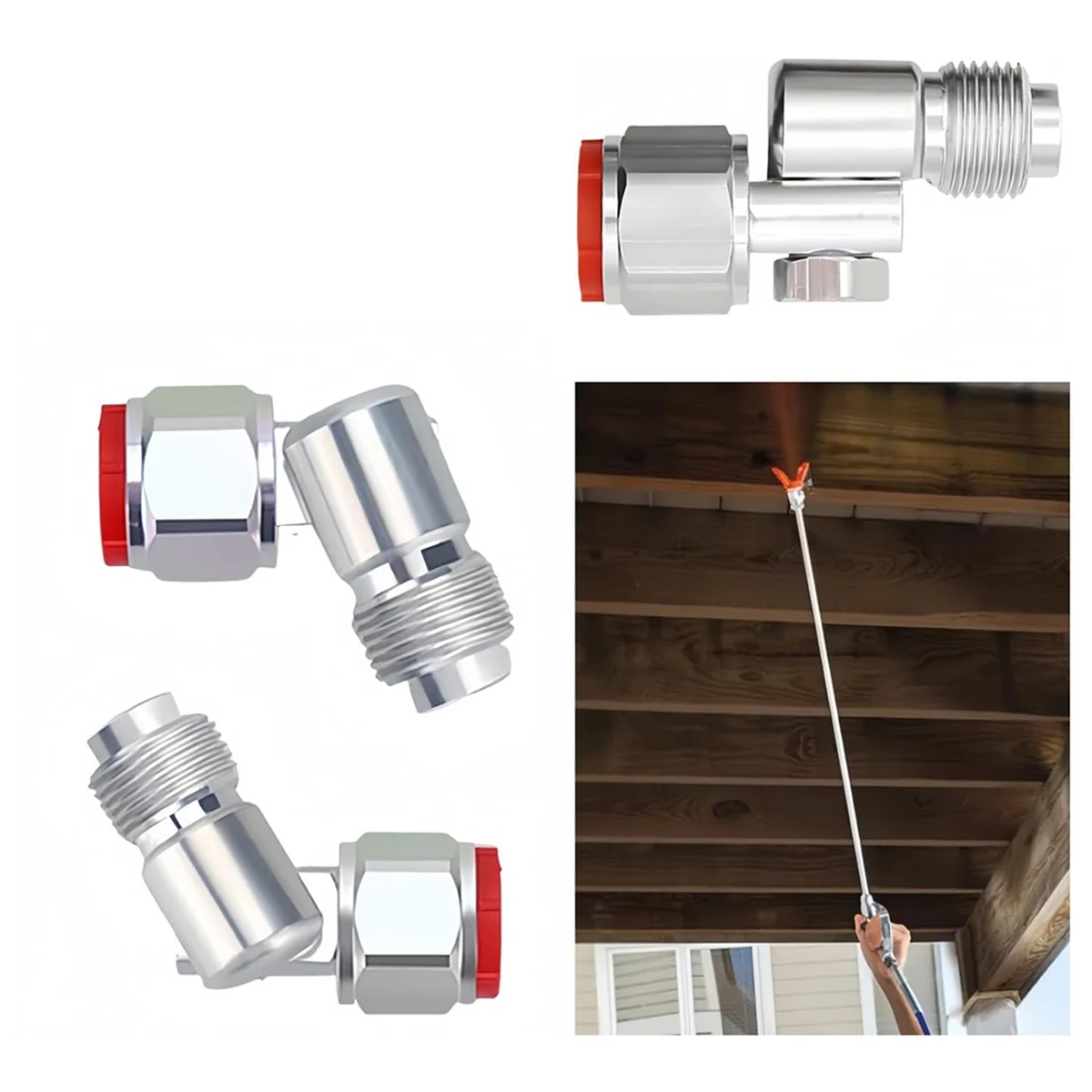 AA98 3-Pack Airless Paint Swivel Joints Compatible with 235486, 7/8 Inch Thread, 180° Rotation-High-Pressure