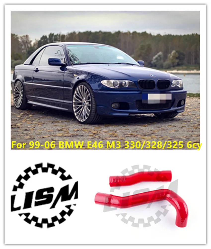 

2PCS For 1999-2006 BMW E46 M3 330 / 328 / 325 Silicone Radiator Coolant Hose Kit Pipe 3PLY 2000 2001 2002 2003 2004 2005