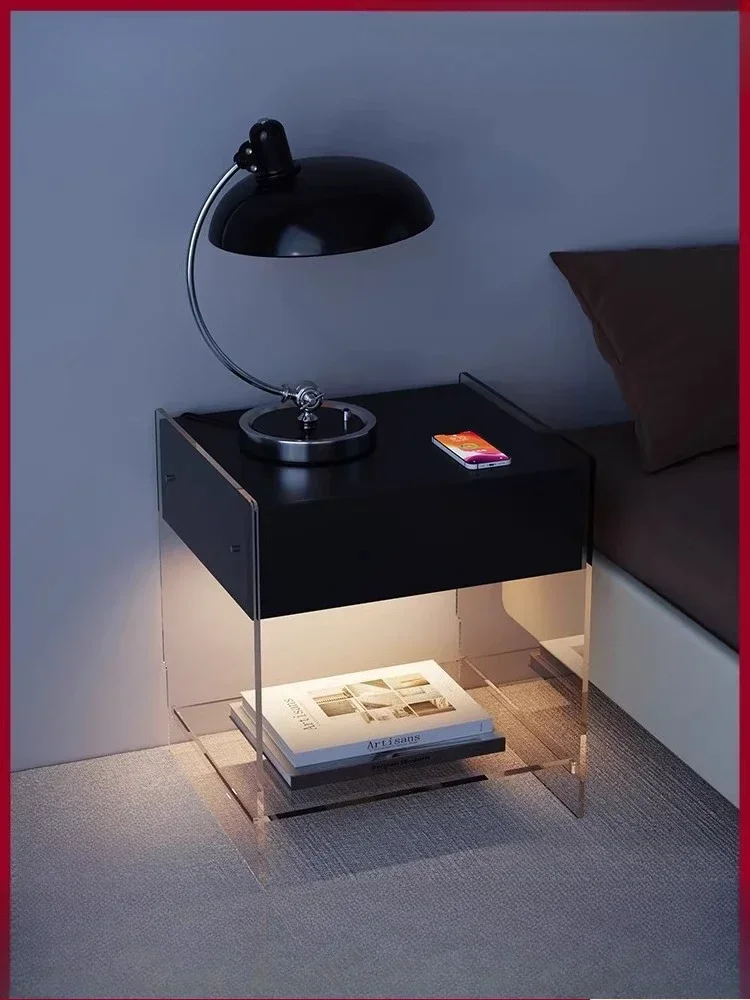 Air bedside table, bedroom storage cabinet, acrylic small cabinet, ambient light cabinet, bedside drawer cabinet