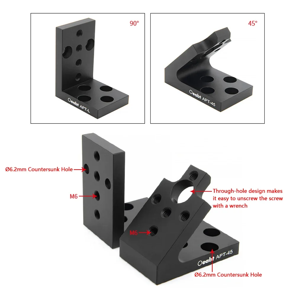 APT Series Angle Mounting Bracket 90°45° Mounting Adapter Optical Machine Right Angle Frame Optical Research Experiment