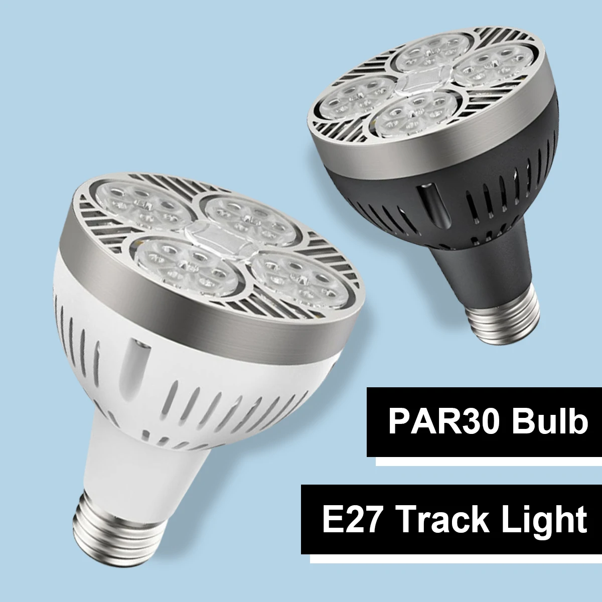Par30 Led Light 220v 24degree Angle Par Lamps Spotlight 3000k 4500k 6000k 35w 45w Track E27 Bulbs Energy Saving Kitchen Lighting