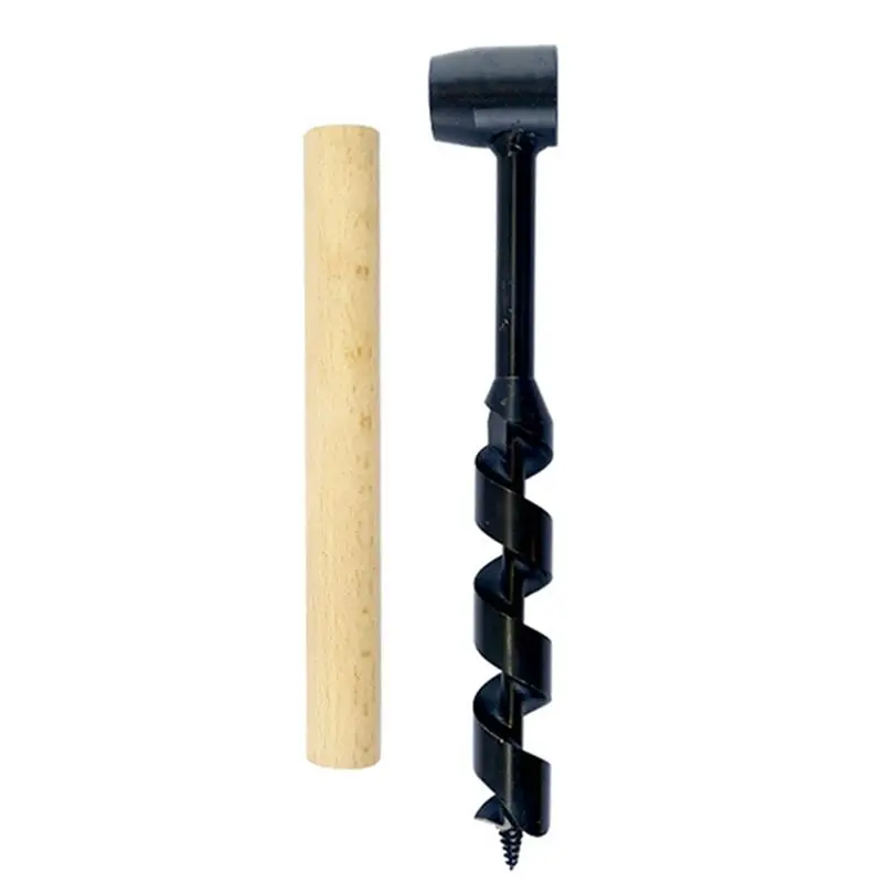 

JHD 25Mm Manual Survival Drill Bit Woodworking Hole Saw Bit With Wooden Stick Hand Auger Hand Wood Auger Drill Bit