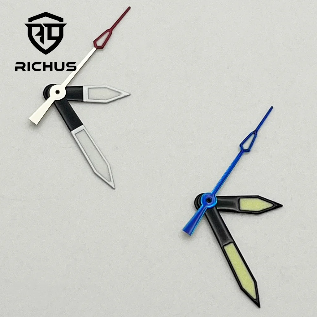 Manecillas de reloj RICHUS luminosas verdes compatibles con NH35 NH36 ETA2824 2836 Miyota8205 8215 821A Mingzhu DG2813 3804 PT5000 movimiento