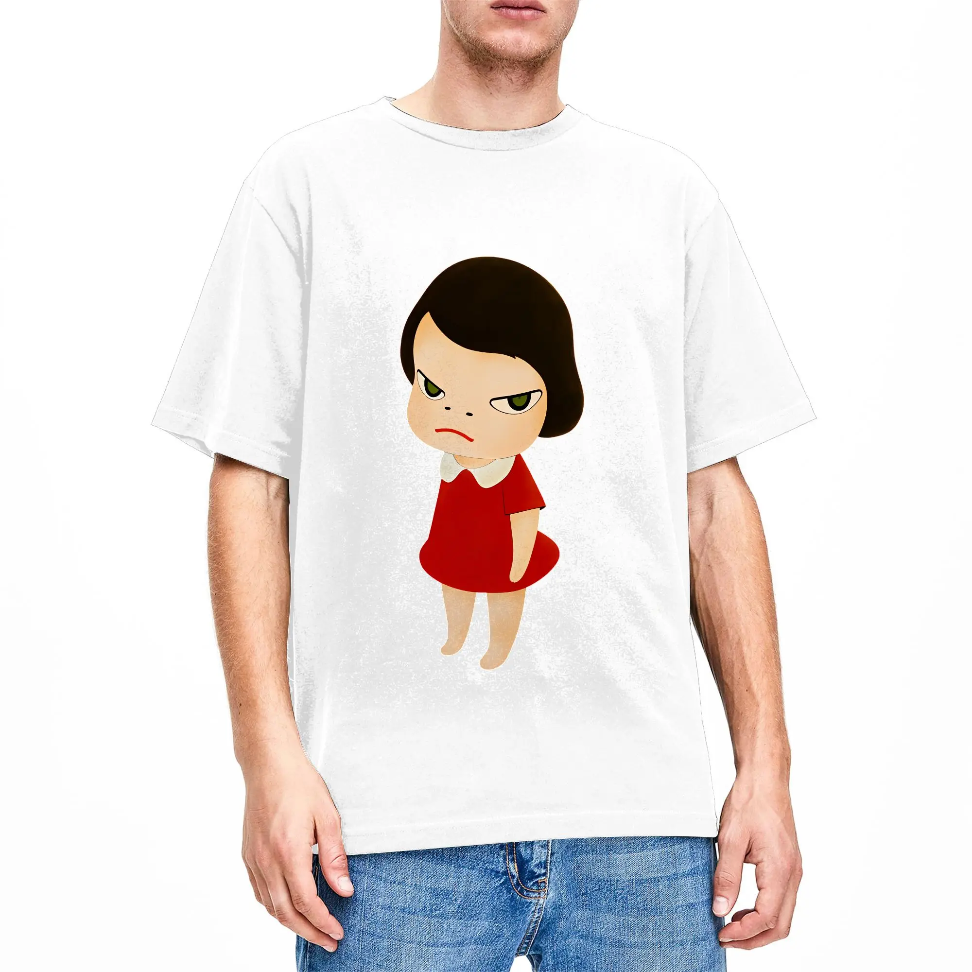 Men Yoshitomo Nara T Shirts  100% Cotton Clothes Summer Awesome Short-Sleeved T Shirt O-Neck Fashion Loose Tshirt