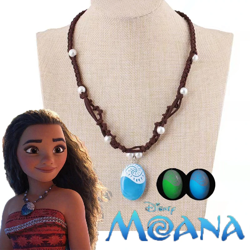 Disney Anime Moana Necklace Kawaii Ocean Legend Moana Necklace Cartoon Cosplay Accessories Girl Necklace Children Gifts