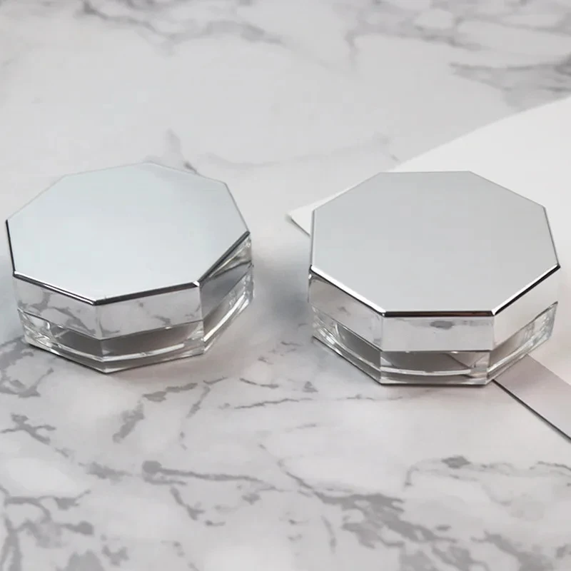 10/30pcs 10g Empty Loose Powder Box with Sifter Cosmetic Container Silver Plastic Makeup Jar Compact Portable Travel Refillable