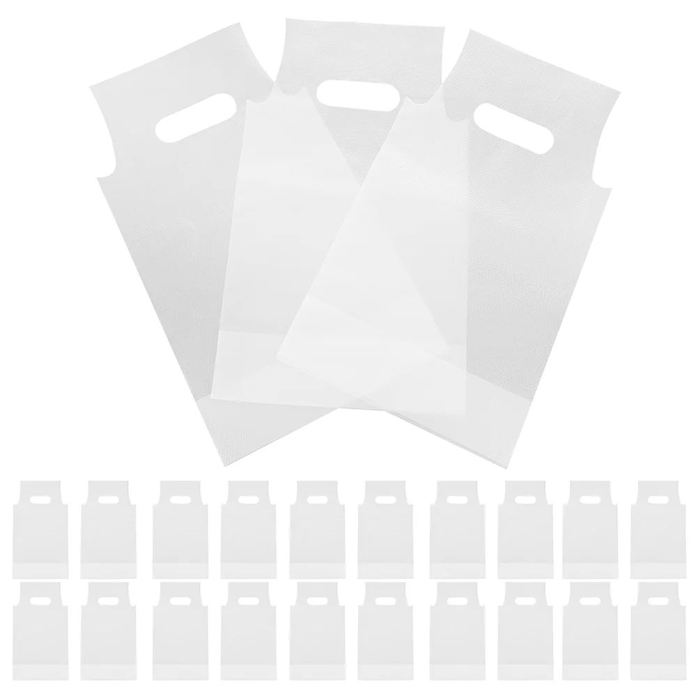 

100 Pcs Transparent Plastic Bag Coffee Holder with Handle Clear Merchandise Bags Shopping Cup