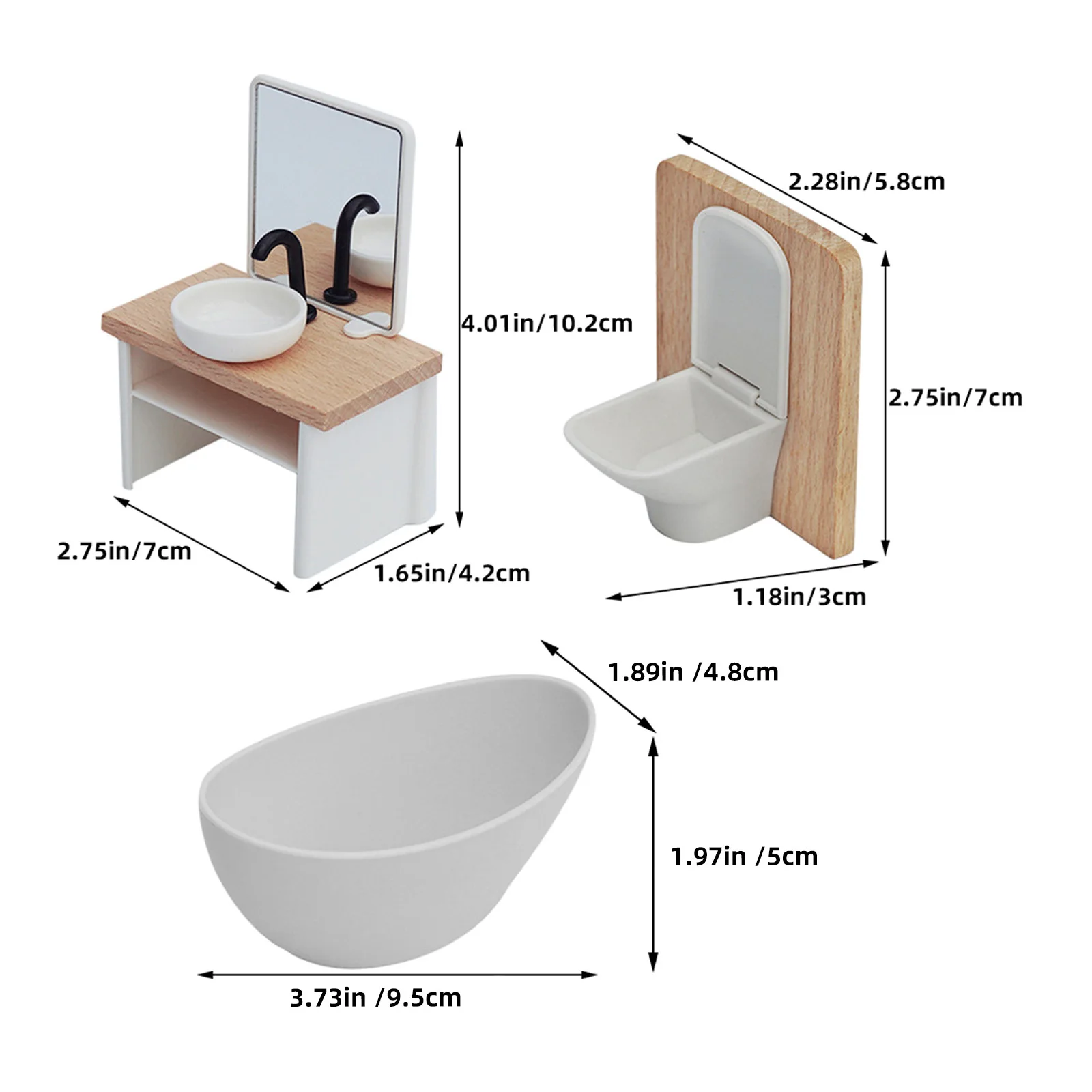 1 Set Mini-Badezimmer-Zubehör-Set: Realistisches Puppenhaus-Möbelset im Maßstab 1:12 für Rollenspiele, Eltern-Kind-Verbindung,