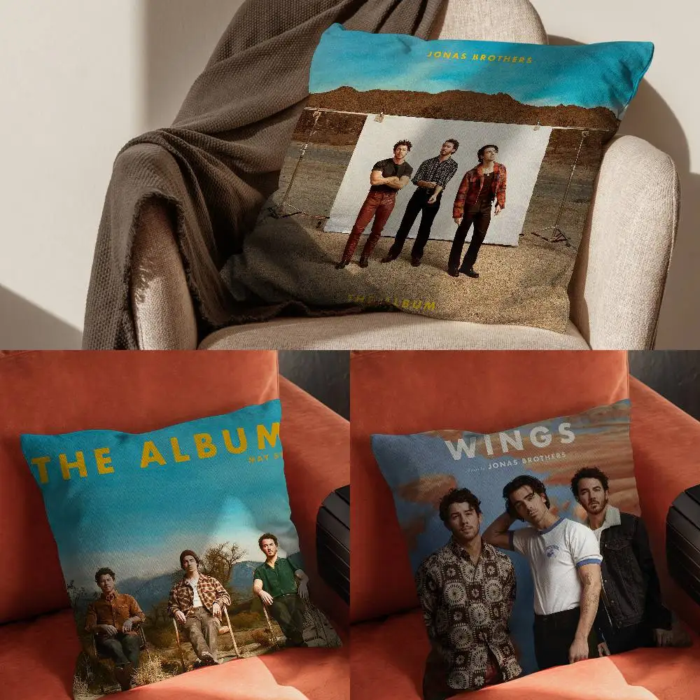

Band J-JONAS B-BROTHERSPillowcase For Car Pillows 60x60 Cushions Luxury Double Sided Cover Home And Decoration Sofa 30x30