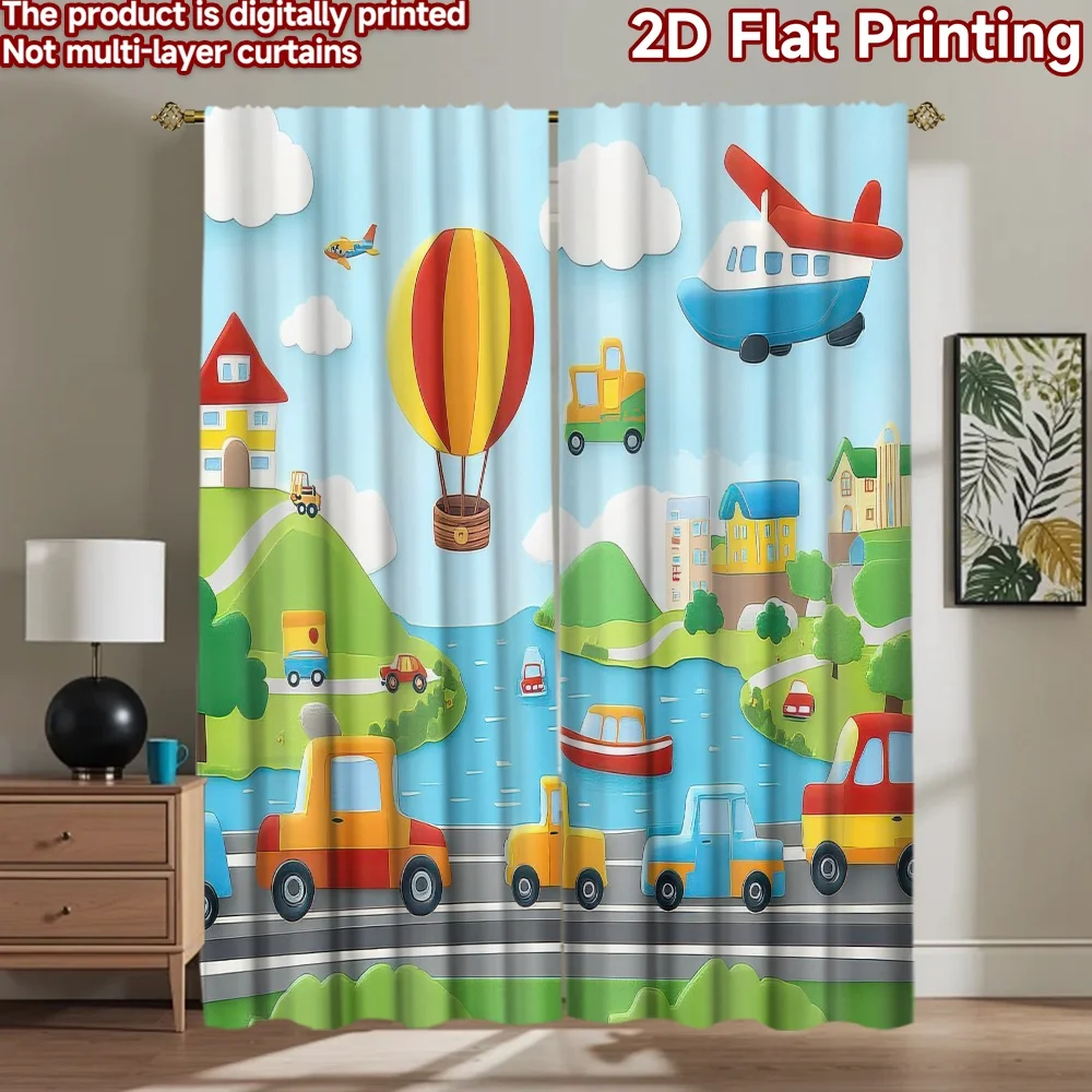 

1pc 2D flat Photography Backdrop Photography Backdrop Colorful Transportation Scene 100% Polyester Festive Holiday Perfect for