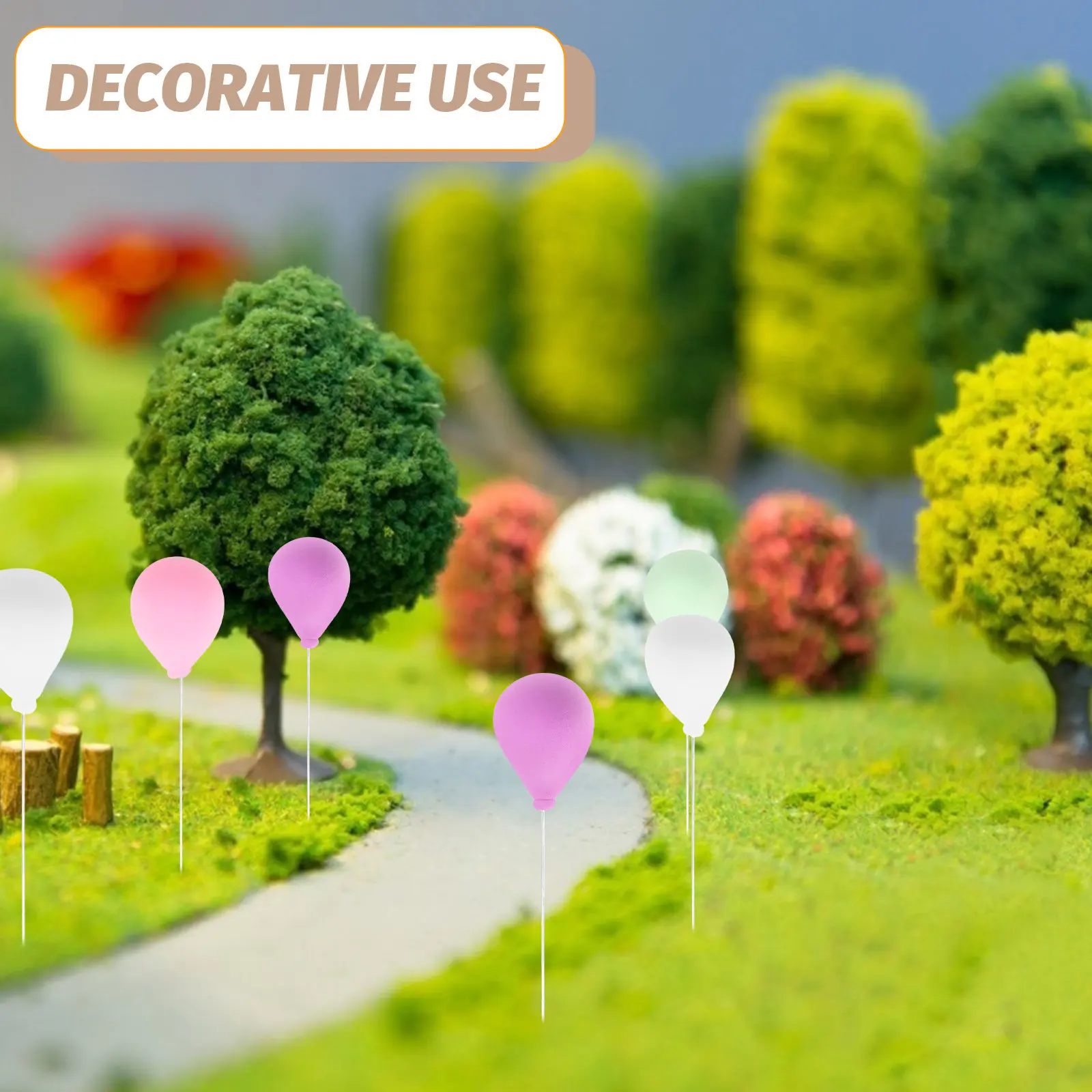 

8Pcs Realistic Miniature Balloons Mini House Balloons for Mini Garden Terrarium Fairy World Micro Landscape DIY Ornament