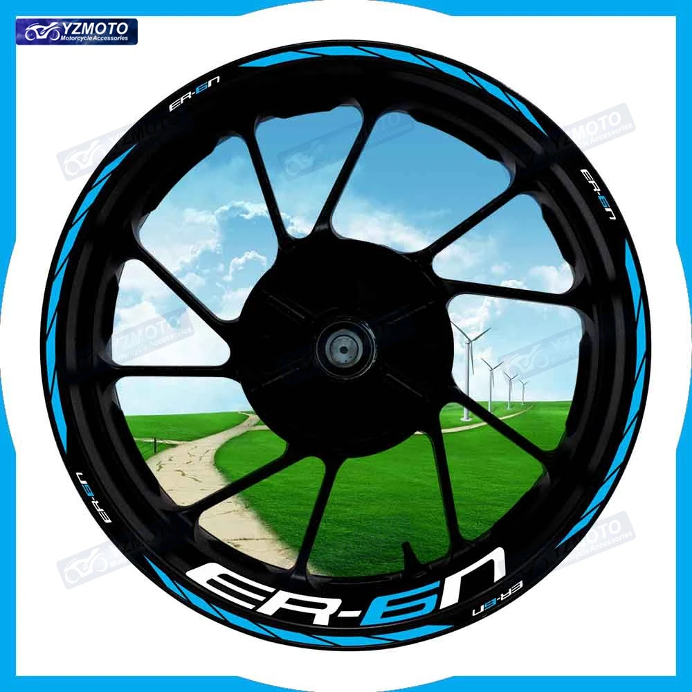 

For ER6N ER-6N Motorcycle 17 Inch Front And Rear Wheel Sticker Hub Decal Modified Decorative Reflective Waterproof Rim Stickers