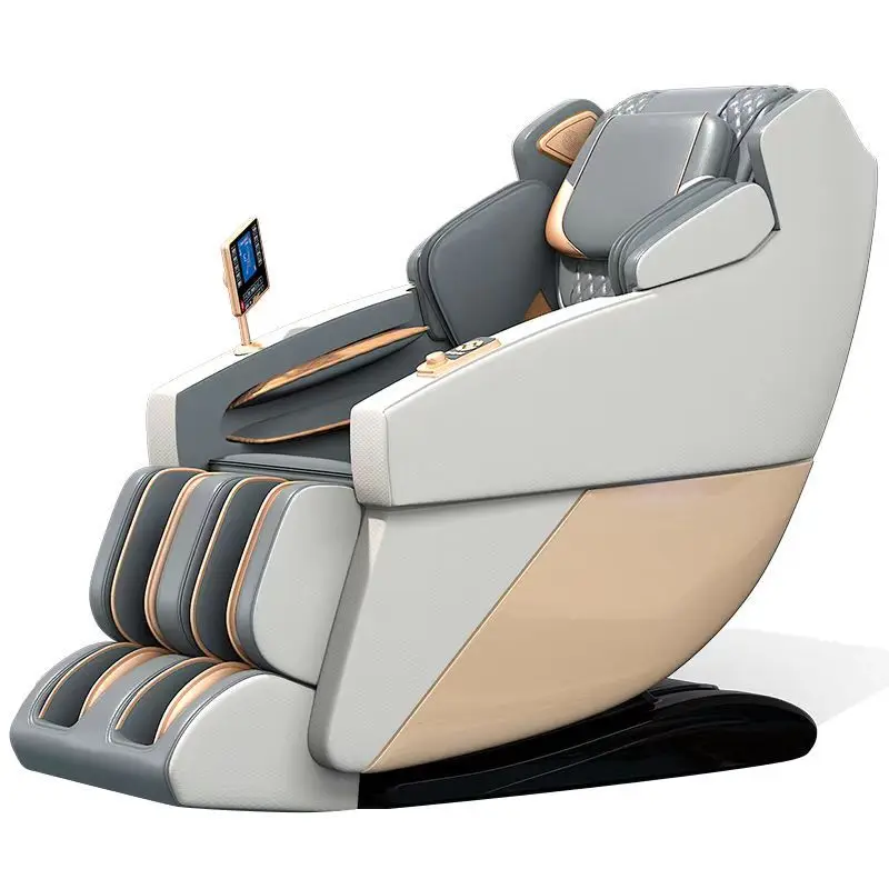 Luxury SL Track Shiatsu Grey Massage Chair Foot Spa Full Body Massage Seat Zero Gravity Space Capsule Massage Chair