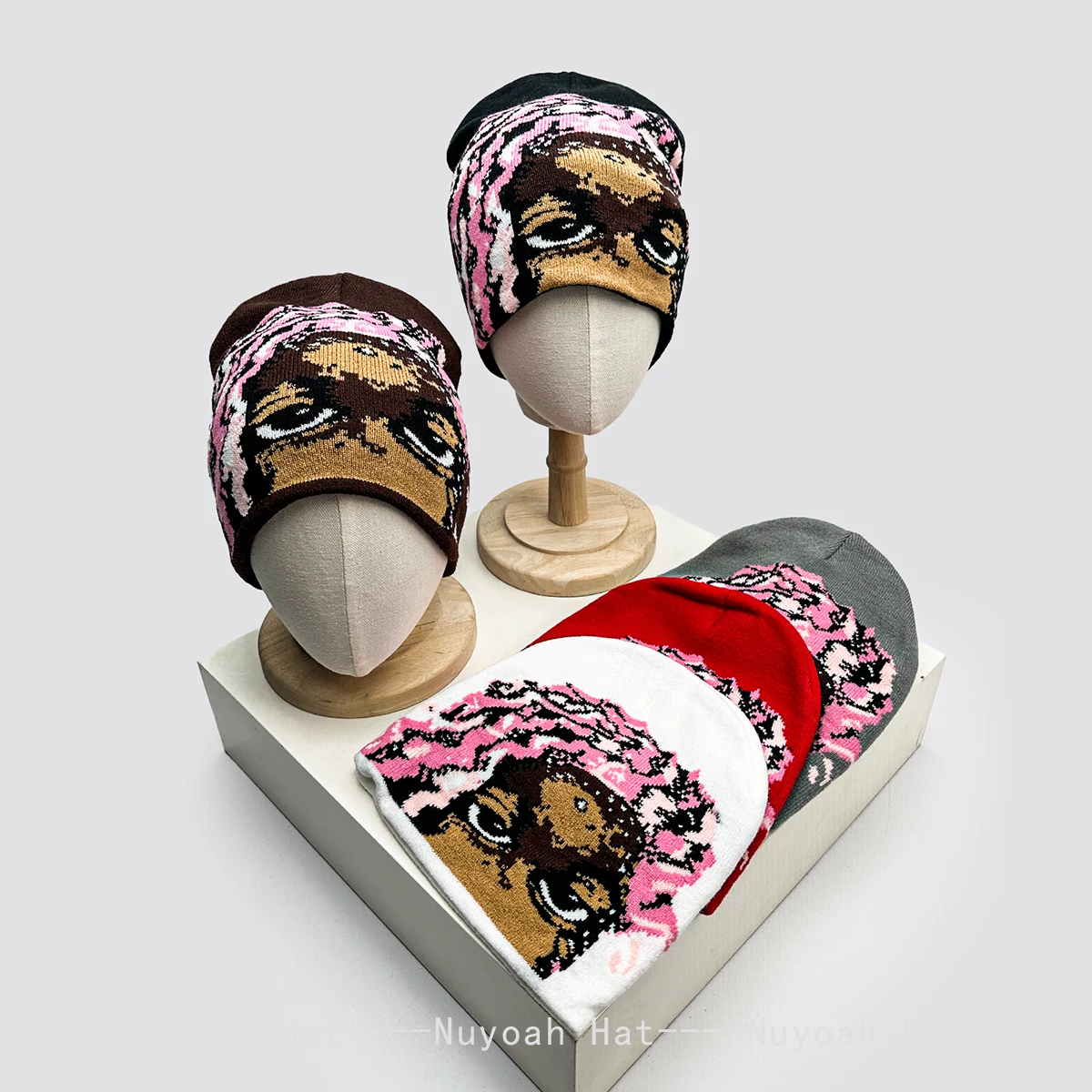 New Men Women Cartoon Hip-hop Jacquard Bug Knitted Hats Warm Street Versatile Color Block Beanies Personal Fashion Casual Retro